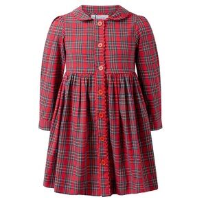 Rachel Riley Red Plaid Kids Dress